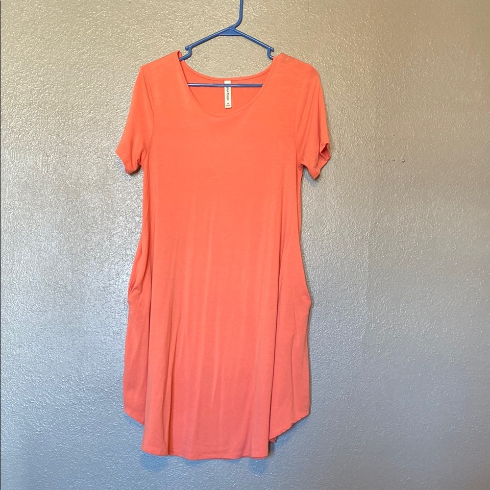 Coral Short Sleeve Dress